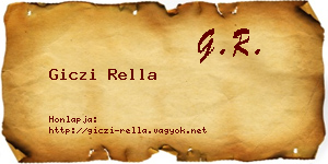 Giczi Rella névjegykártya